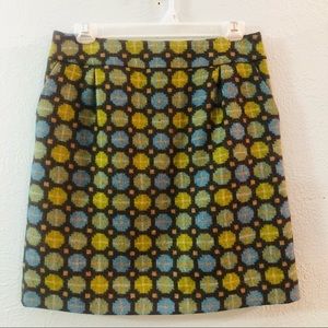 Boden Multi-Color Geometric Mini Skirt